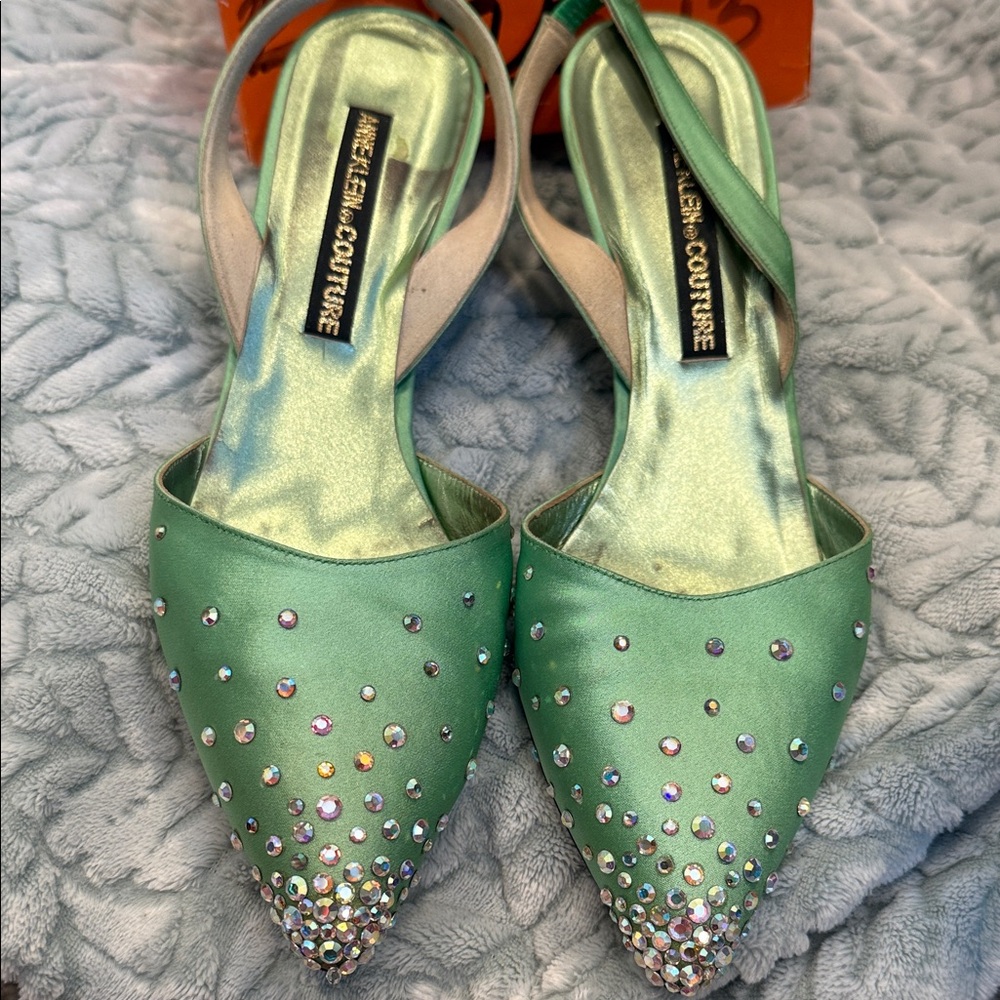 Anne Klein Green Embellished Heels